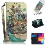 3D Painting Pattern Coloured Drawing Horizontal Flip Leather Case with Holder & Card Slots & Wallet For Galaxy A50(Zoo)