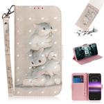 3D Painting Pattern Coloured Drawing Horizontal Flip Leather Case with Holder & Card Slots & Wallet For Sony Xperia 1 / Xperia XZ4(Three Squirrels)