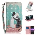 3D Painting Pattern Coloured Drawing Horizontal Flip Leather Case with Holder & Card Slots & Wallet For Sony Xperia 1 / Xperia XZ4(Black White Cat)