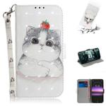 3D Painting Pattern Coloured Drawing Horizontal Flip Leather Case with Holder & Card Slots & Wallet For Sony Xperia 1 / Xperia XZ4(Cute Cat)