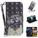 3D Painting Pattern Coloured Drawing Horizontal Flip Leather Case with Holder & Card Slots & Wallet For Sony Xperia 10 Plus(Hug Cat)