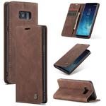 CaseMe-013 Multifunctional Retro Frosted Horizontal Flip Leather Case with Card Slot & Holder & Wallet for Galaxy S8 Plus(Coffee)