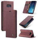 CaseMe-013 Multifunctional Retro Frosted Horizontal Flip Leather Case with Card Slot & Holder & Wallet for Galaxy S8 Plus(Wine Red)