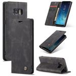 CaseMe-013 Multifunctional Retro Frosted Horizontal Flip Leather Case with Card Slot & Holder & Wallet for Galaxy S8(Black)