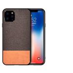 Shockproof Splicing PU + Cloth Protective Case for iPhone 11(Coffee)