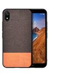 Shockproof Splicing PU + Cloth Protective Case for Xiaomi Redmi 7A(Coffee)