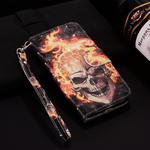 Laser 3D Pattern Colored Drawing Horizontal Flip Leather Case with Holder & Card Slots & Photo Frame for Galaxy S10(Flame skull)