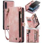 CaseMe-008 For Samaung Galaxy A30S／A50S／A50 Detachable Multifunctional Flip Leather Case (Pink)