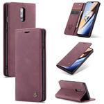 CaseMe-013 Multifunctional Horizontal Flip Leather Case with Card Slot & Holder for Huawei P20(Wine Red)