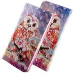 3D Coloured Drawing Pattern Horizontal Flip Leather Case with Holder & Card Slots & Wallet & Lanyard for Google Pixel 3a XL(Coloured Owl)