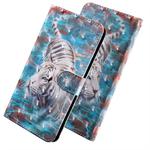 3D Coloured Drawing Pattern Horizontal Flip Leather Case with Holder & Card Slots & Wallet & Lanyard for Google Pixel 3a XL(Downhill Tiger)