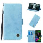 Multifunctional Horizontal Flip Retro Leather Case with Card Slot & Holder for LG V40 ThinQ(Sky Blue)