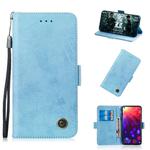 Multifunctional Horizontal Flip Retro Leather Case with Card Slot & Holder for Huawei P30(Sky Blue)