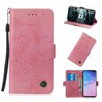 Multifunctional Horizontal Flip Retro Leather Case with Card Slot & Holder for Galaxy A50(Pink)