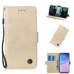Multifunctional Horizontal Flip Retro Leather Case with Card Slot & Holder for Galaxy M10(Gold)