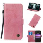 Multifunctional Horizontal Flip Retro Leather Case with Card Slot & Holder for Sony Xperia L3(Pink)