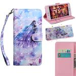 3D Painting Pattern Coloured Drawing Horizontal Flip TPU + PU Leather Case with Holder & Card Slots & Wallet For Galaxy A7 (2018)(Roaring Wolf)