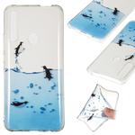 Coloured Drawing Transparent Clear TPU Case for Huawei P Smart Z(Penguin)