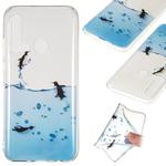 Coloured Drawing Transparent Clear TPU Case for Huawei P20 lite (2019)(Penguin)