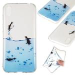 Coloured Drawing Transparent Clear TPU Case(Penguin)