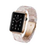 Simple Fashion Resin Watch Band for Apple Watch Series 5 & 4 44mm & Series 3 & 2 & 1 42mm(Pink Flower)