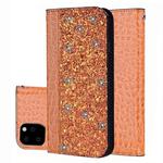 Crocodile Texture Glitter Powder Horizontal Flip Leather Case with Card Slots & Holder for iPhone 11 Pro(Orange)