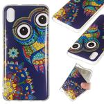 Noctilucent TPU Soft Case for Xiaomi Redmi 7A(Blue-bottomed owl)