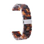 Tortoiseshell Pattern Simple Fashion Resin Watch Band for 20mm Connection Smart Watch
