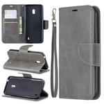 Retro Lambskin Texture Pure Color Horizontal Flip PU Leather Case with Holder & Card Slots & Wallet & Lanyard for Nokia 2.2(Grey)
