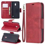 Retro Lambskin Texture Pure Color Horizontal Flip PU Leather Case with Holder & Card Slots & Wallet & Lanyard for Nokia 2.2(Red)