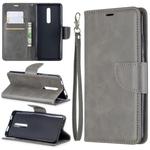 Retro Lambskin Texture Pure Color Horizontal Flip PU Leather Case with Holder & Card Slots & Wallet & Lanyard for Xiaomi Redmi K20(Grey)