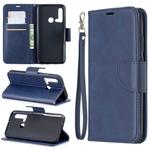 Retro Lambskin Texture Pure Color Horizontal Flip PU Leather Case with Holder & Card Slots & Wallet & Lanyard for Huawei P20 lite (2019) / nova 5i(Blue)