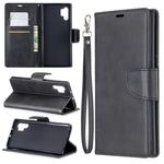 Retro Lambskin Texture Pure Color Horizontal Flip PU Leather Case with Holder & Card Slots & Wallet & Lanyard for Galaxy Note10+(Black)