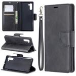 Retro Lambskin Texture Pure Color Horizontal Flip PU Leather Case with Holder & Card Slots & Wallet & Lanyard for Galaxy Note10(Black)