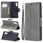 Retro Lambskin Texture Pure Color Horizontal Flip PU Leather Case with Holder & Card Slots & Wallet & Lanyard for Galaxy Note10(Grey)