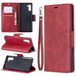 Retro Lambskin Texture Pure Color Horizontal Flip PU Leather Case with Holder & Card Slots & Wallet & Lanyard for Galaxy Note10(Red)