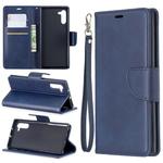 Retro Lambskin Texture Pure Color Horizontal Flip PU Leather Case with Holder & Card Slots & Wallet & Lanyard for Galaxy Note10(Blue)