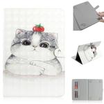 3D Colored Drawing Universal Horizontal Flip Leather Case, with Holder & Card Slot & Wallet for 7 inch Tablet PC(Cute Cat)