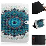 3D Colored Drawing Universal Horizontal Flip Leather Case, with Holder & Card Slot & Wallet for 8 inch Tablet PC(Peacock Wreath)