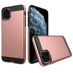 Brushed Texture Shockproof Rugged Armor Protective Case for iPhone 11 Pro(Rose Gold)