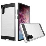 Brushed Texture Shockproof Rugged Armor Protective Case for Galaxy Note 10(White)