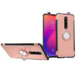 Magnetic 360 Degrees Rotation Ring Armor Phone Protective Case for Xiaomi Redmi K20(Rose Gold)