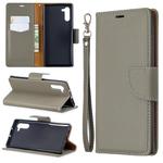 Litchi Texture Pure Color Horizontal Flip PU Leather Case with Holder & Card Slots & Wallet & Lanyard for Galaxy Note10(Grey)