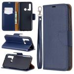 Litchi Texture Pure Color Horizontal Flip PU Leather Case with Holder & Card Slots & Wallet & Lanyard for Huawei P20 lite (2019) / nova 5i(Dark Blue)