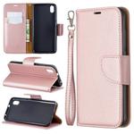 Litchi Texture Pure Color Horizontal Flip PU Leather Case with Holder & Card Slots & Wallet & Lanyard for Xiaomi Redmi 7A(Rose Gold)