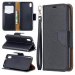 Litchi Texture Pure Color Horizontal Flip PU Leather Case with Holder & Card Slots & Wallet & Lanyard for Xiaomi Redmi 7A(Black)