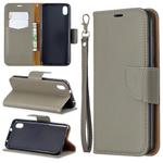 Litchi Texture Pure Color Horizontal Flip PU Leather Case with Holder & Card Slots & Wallet & Lanyard for Xiaomi Redmi 7A(Grey)