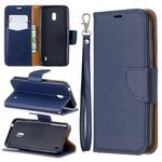 Litchi Texture Pure Color Horizontal Flip PU Leather Case with Holder & Card Slots & Wallet & Lanyard for Nokia 2.2(Dark Blue)