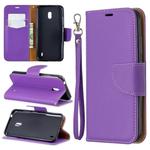 Litchi Texture Pure Color Horizontal Flip PU Leather Case with Holder & Card Slots & Wallet & Lanyard for Nokia 2.2(Purple)