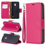 Litchi Texture Pure Color Horizontal Flip PU Leather Case with Holder & Card Slots & Wallet & Lanyard for Nokia 2.2(Rose Red)